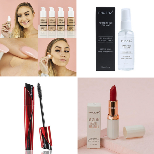 Phoera™ 4-in-1 Foundation+Lipstick+Spray+Mascara Great Savings Bundle (65% OFF)