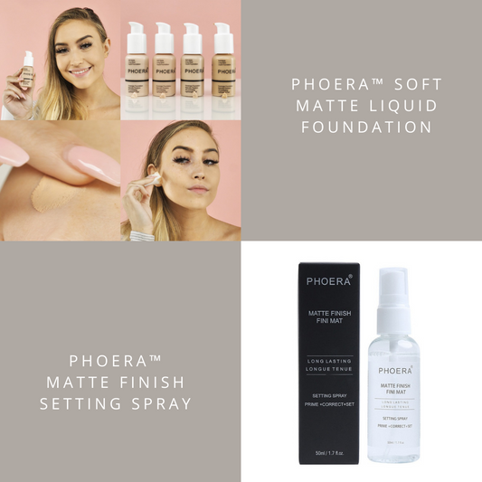 Phoera™ Foundation+Matte Finish Setting Spray 2-in-1 Bundle (60% OFF)