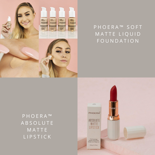 Phoera™ Foundation+Absolute Matte Lipstick 2-in-1 Bundle (60% OFF)